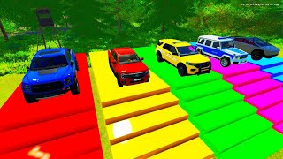 TRANSPORTING FIVE COLOR DODGE G CLASS CHARGER   Farming Simulator 22 [upl. by Leonerd]