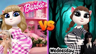 Pregnant Wednesday vs Pregnant Barbie My Talking Angela2😍 [upl. by Ordnassela]