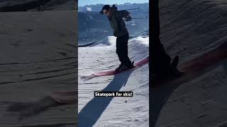 Skiing in a skate park 1000skis skier ski skiing snow skatepark skis skateboarding [upl. by Anayra]