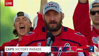 Capitals Captain Alex Ovechkin tells fans quotwe not going to be fing suck this year YAHHHHHHHquot [upl. by Lenoyl]