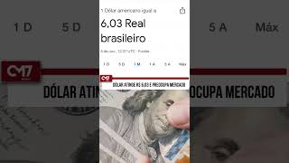 Cotação do dólar chegou a R 603 [upl. by Sonnnie]