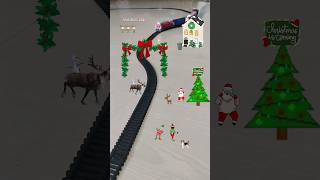 On Christmas eve Reindeer running towards Santa claus near track and train is approaching fast USA [upl. by Tuddor]