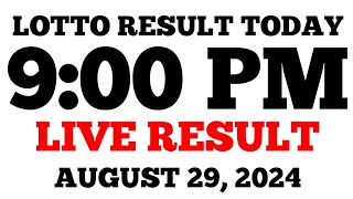 Lotto Result Today 9PM Draw August 29 2024 PCSO LIVE Result [upl. by Isaacson740]