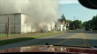 Newark Ohio Fire Department 2 Alarm Commercial Structure Fire Incident Command with Audio [upl. by Adnahsar]