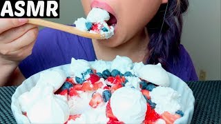 ASMR MERINGUE Cookies  Strawberry  Blueberry Whipped Cream 먹방 Eating Sounds No Talking suellASMR [upl. by Suoirad328]