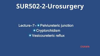 Lecture7UrosurgeryPelviureteric junction CryptorchidismVesicoureteric reflux [upl. by Amasa]