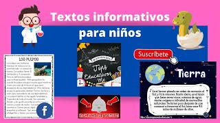 LOS TEXTOS INFORMATIVOS PARA NIÑOS [upl. by Viradis248]