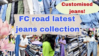 FC road trendy Jeans collections 2023 Customised Jeans😳 Wadeshwar lane Pune [upl. by Haseefan]