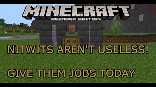 Employing Nitwits  Minecraft Bedrock WORKING 118 [upl. by Avon]