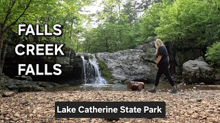 Hiking to Falls Creek Falls on the Falls Branch Trail at Lake Catherine State Park in Arkansas [upl. by Miran]