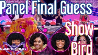 Panels Final Guesses on Showbird  The Masked Singer USA Season 12 Ep 2 [upl. by Daffie927]