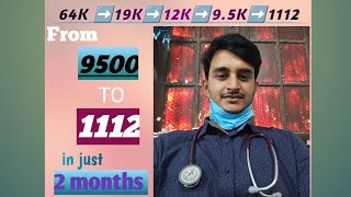 From 9500 to 1112 just in 2️⃣ months NEET PGInicet rank in successive attempts neetpg inicet [upl. by Aiet]