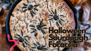 Halloween Sourdough Focaccia  Easy Beginner Recipe [upl. by Lesh664]