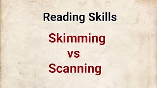 Difference between skimming and scanning  skimming vs scanning  academic writing  Reading Skills [upl. by Ahaelam182]