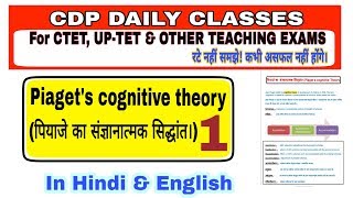 Piagets cognitive theory  all schemas  UPTET2019  CDP Daily Classes [upl. by Gearalt]