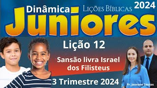 EBD Lição 12 Juniores  Sansão livra Israel dos Filisteus  EBD 3 Trimestre 2024 [upl. by Aralomo]