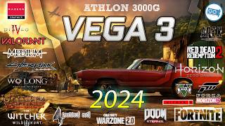 Vega 3 in 40 GAMES  AMD Athlon 3000G  in 2024 [upl. by Melmon]