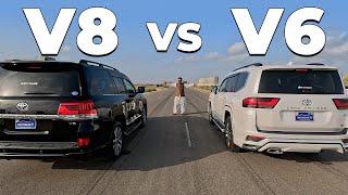 Drag Race  V8 vs V6  LC200 vs LC300  PakWheels [upl. by Opiuuk261]