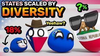 US STATES SCALED BY DIVERSITY  Countryballs Animation [upl. by Atis]