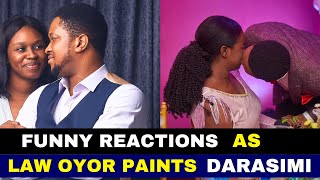 Funny Reaction As Lawrence Oyor Paints Wife Darasimi Oyor [upl. by Dayir]