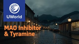 MAO Inhibitor with Tyramine Monoamine Oxidase Inhibitor  UWorld Psychiatry USMLE Step 1 [upl. by Ecinuahs]