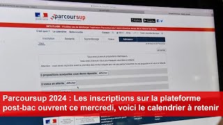 Parcoursup 2024  Les inscriptions sur la plateforme postbac ouvrent ce mercredi [upl. by Merell]