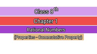 Rational Numbers  Commutative Property [upl. by Neale]