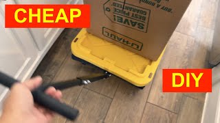 DIY CHEAP MOVING WOODEN DOLLY WITH SWIVEL PULL HANDLE [upl. by Atyekram]