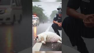 Legend of cat overeat and could not walk it sleeps on the road Police helps itkittenmusic [upl. by Reid637]