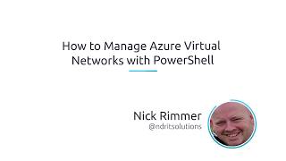 How To Manage Azure Virtual Networks With PowerShell [upl. by Sharai]