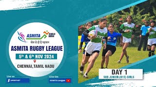 Day 1  Ground 1  Sub Junior U15  ASMITA Womens Rugby League  Chennai  Tamil Nadu [upl. by Elson]