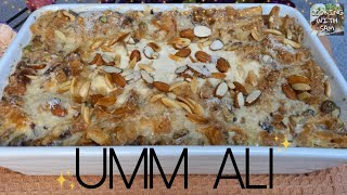 Umm Ali Recipe with plain puffs Egyptian Dessert Omali omali cookingwithsam [upl. by Ekoorb]