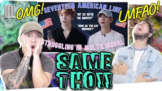 Vernon and Joshua struggling in multilingual SEVENTEEN  REACTION [upl. by Suiraj]