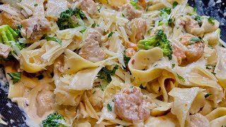 How to Loaded Creamy Pappardelle Pasta Recipe Insanely Good [upl. by Iatnwahs]