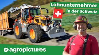 Lohnunternehmer Doku NAF GmbH in der Schweiz  Baumfällung mit Pfanzelt Pm Trac 3830 und Fällkran [upl. by Abih]