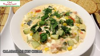 CALABACITAS CON CREMA DELICIOSA RECETA [upl. by Kalb]