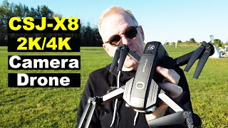 The new CSJ X8 2K4K Camera Drone with 25 mins Flight Time and Carry Case  Review [upl. by Gnanmos]