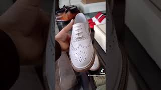 Bespoke Handmade Womens Genuine White Leather Oxford Wingtip Lace up Brogue Fashion Shoes [upl. by Michaeu]