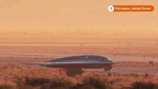 Photos show new US stealth bomber in first flight [upl. by Nattie]