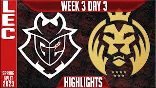 G2 vs MAD Highlights  LEC Spring 2023 W3D3  G2 Esports vs MAD Lions [upl. by Shoshana]