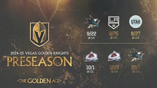 Vegas Golden Knights to host Kings Utah Hockey Club Sharks Avalanche in 6game preseason [upl. by Gustav16]