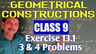 CLASS 9GEOMETRICAL CONSTRUCTIONSEXERCISE 1313 amp 4 Problems [upl. by Aikrahs]