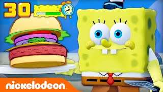 SpongeBob Cooks KRABBY PATTIES In A Video Game World 🍔  Nickelodeon Cartoon Universe [upl. by Sletten669]