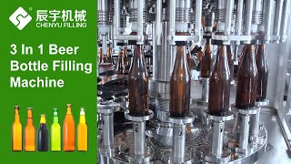 3 In 1 Beer Bottle Filling Machine Beer Production Line Beer Bottling Line  Chenyu Machinery [upl. by Cassidy622]