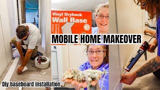 WERE INSTALLING BASEBOARDS HOME REFRESH DIY MAKEOVER [upl. by Guidotti]