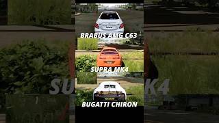 Race💀 Supra vs Brabus C63 vs Chiron bugatti supra mercedes shortsfeed [upl. by Kiernan]