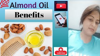 Almond oil benefits For facehair and skinhomeremedies626 [upl. by Enyrehtac]