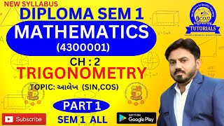 DIPLOMA SEM 1 MATHEMATICS  CH 2 TRIGONOMETRY  PART 1  DIPLOMA SEM 1 IMP FOR GTU [upl. by Aettam771]