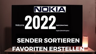 Nokia ANDROID TV 2022 Sender sortieren Favoriten erstellen [upl. by Analem]