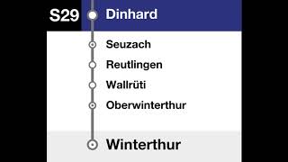 Thurbo  ZVV Ansagen  S29 Stein am Rhein – Etzwilen – Winterthur [upl. by Ardelis]